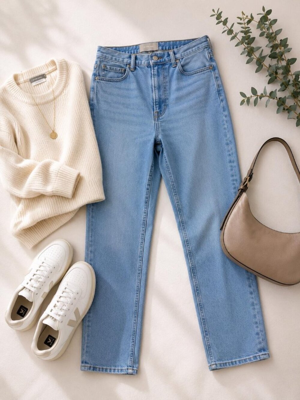 Everlane Boyfriend Jeans Womens Size 29 High Rise Light Wash Cropped Denim